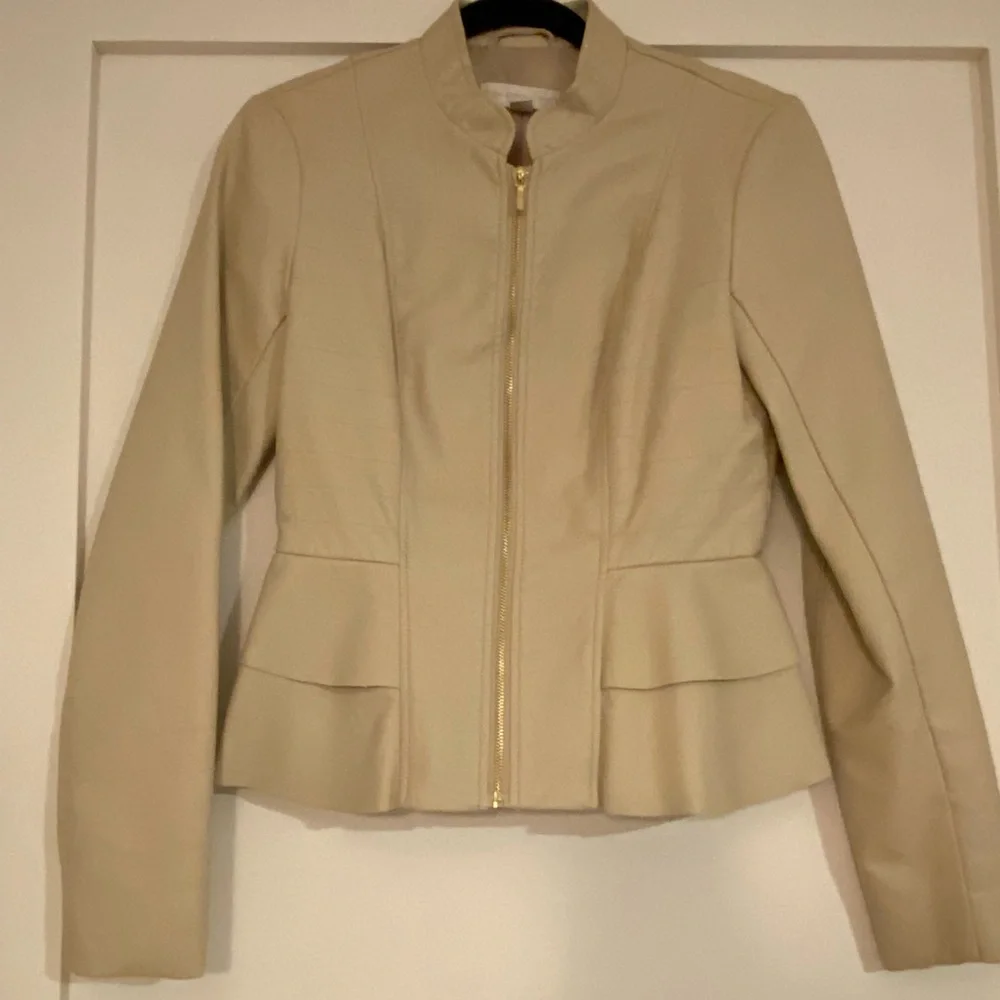Beige Fake Leather Jacket - Picture 1 of 1
